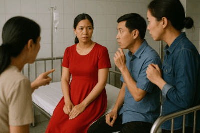 Người vợ mặc chiếc váy đỏ khi đi chăm con ở bệnh viện và sự thật phía sau