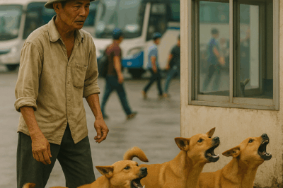 Hôm đó, cả đàn chó cỏ cắ//n liên tục dữ dội vào phòng bảo vệ ở bến xe khách