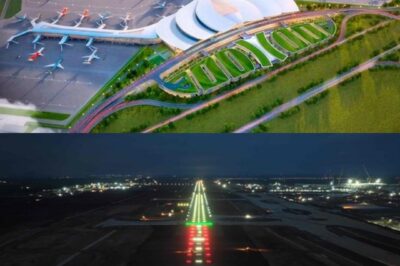 Hệ thống đèn hiệu hàng không đường cất hạ cánh sân bay Long Thành chính thức sáng đèn