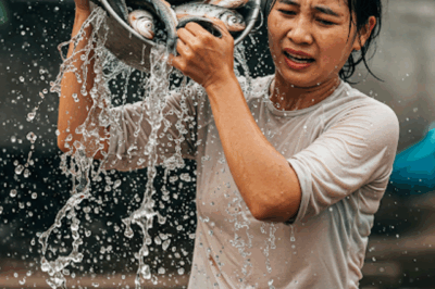 Hạnh không giận, nhưng cô nhấc cả chậu cá, đổ thẳng lên đầu mình