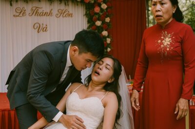 Tiếng nhạc cưới rộn ràng vang lên, cô dâu b;ất ng;ờ lăn ra ngấ/t xỉu