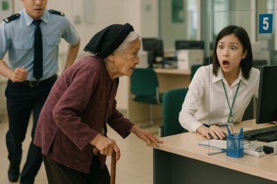 Các nhân viên nhìn thấy dòng chữ của bà cụ thì vội vàng ấn nút khẩn cấp