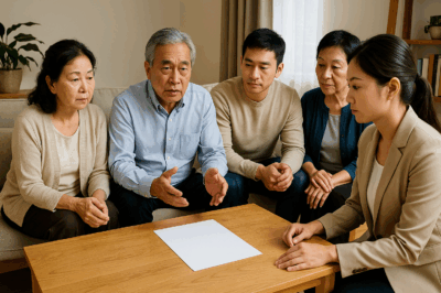 Bố chồng đưa cho cả nhà xem một tờ giấy