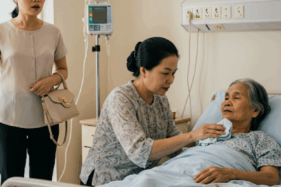 “Đấy, con dâu chính thức mà mẹ chồng nằm viện mấy ngày mới có mặt, đúng là dâu quý hóa mà”