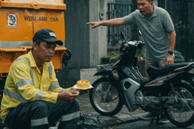 “Này, anh kia! Làm cái gì mà đậu xe trước nhà tôi thế? R:ác rư:ởi lung tung, dọn đi ngay!”