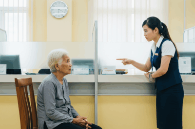 Bà lão nhặt rá/c vào ngân hàng rút 200 ngàn, nhân viên kh/inh bắt bà chờ 3 tiếng và cái kết