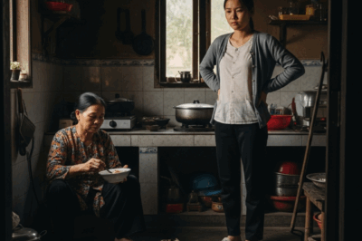 Bà Hiền chỉ khẽ thở dài, đặt đũa xuống và lặng lẽ rời bàn ăn, bước ra sân ngồi thẫn thờ bên giếng nước