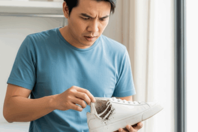 Đêm đó, khi Lan đã ngủ, Hùng lặng lẽ ra phòng khách, anh cầm đôi giày lên, quan sát kỹ.